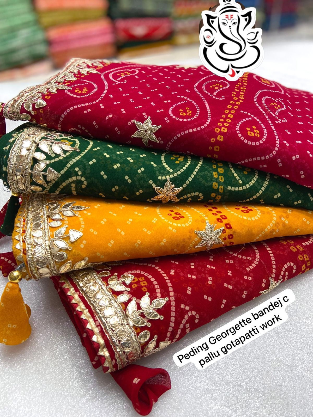 Georgette bandej gotta patti saree
