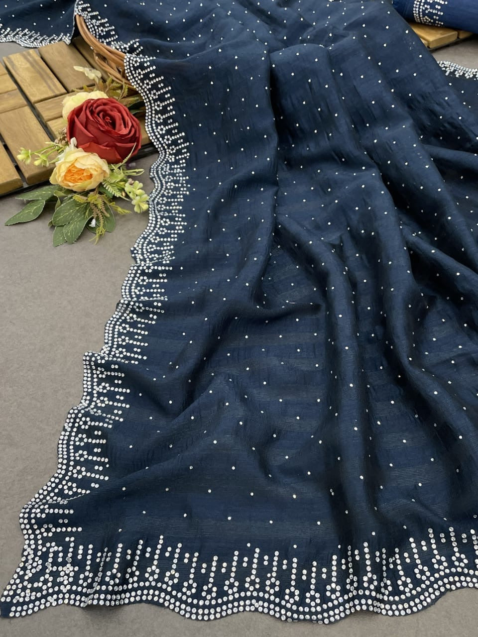 Soft Pure Blooming Jimmy Silk with Original DMC Zarkan type Swarovski