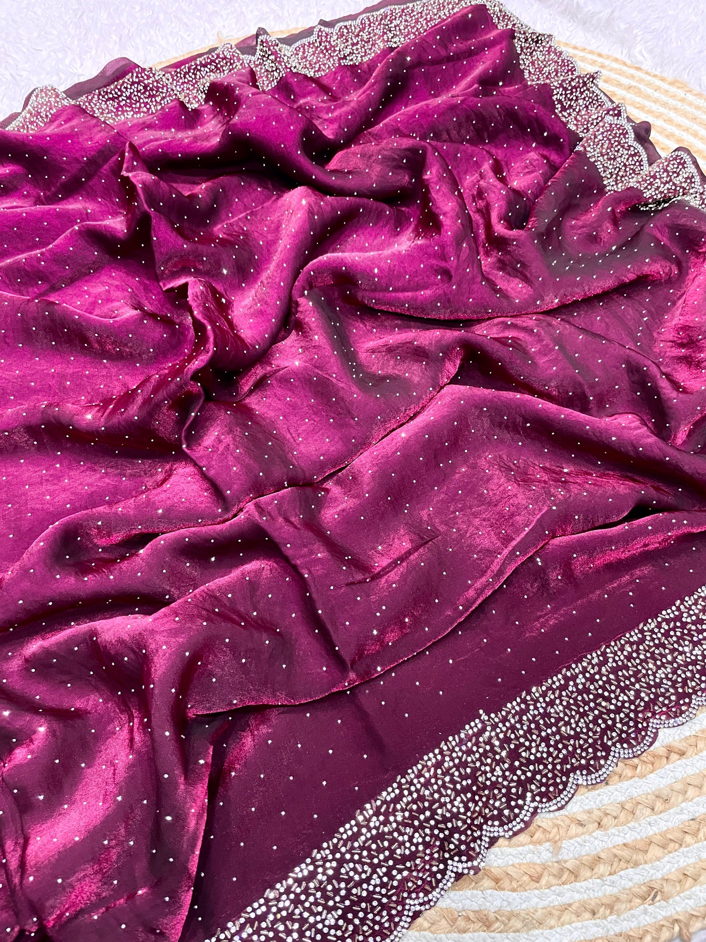 Space Silk Saree With stone Work Saree