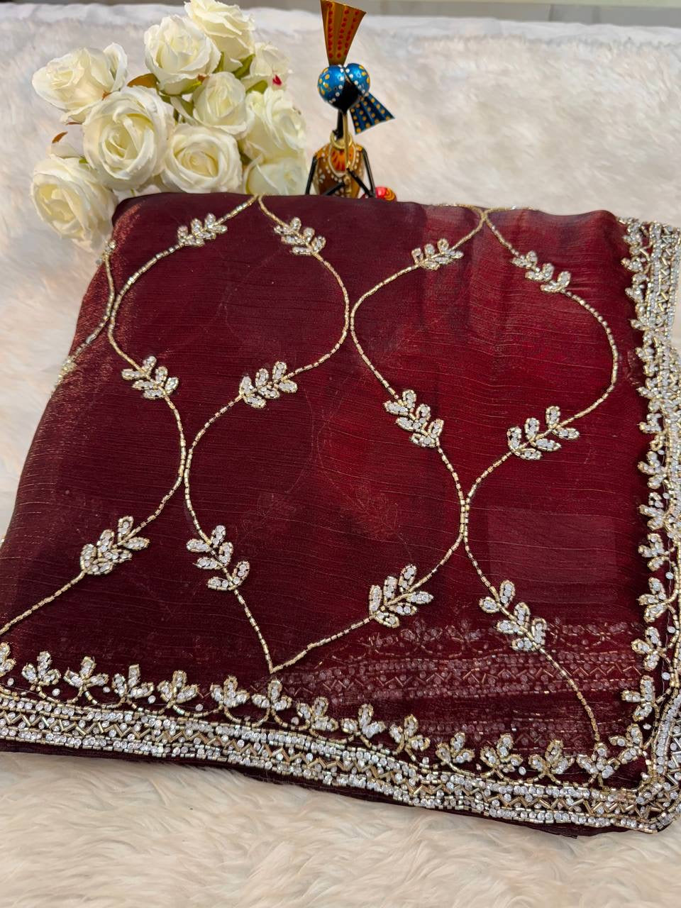 Jimmy Choo jaal design with diamond stone handwork