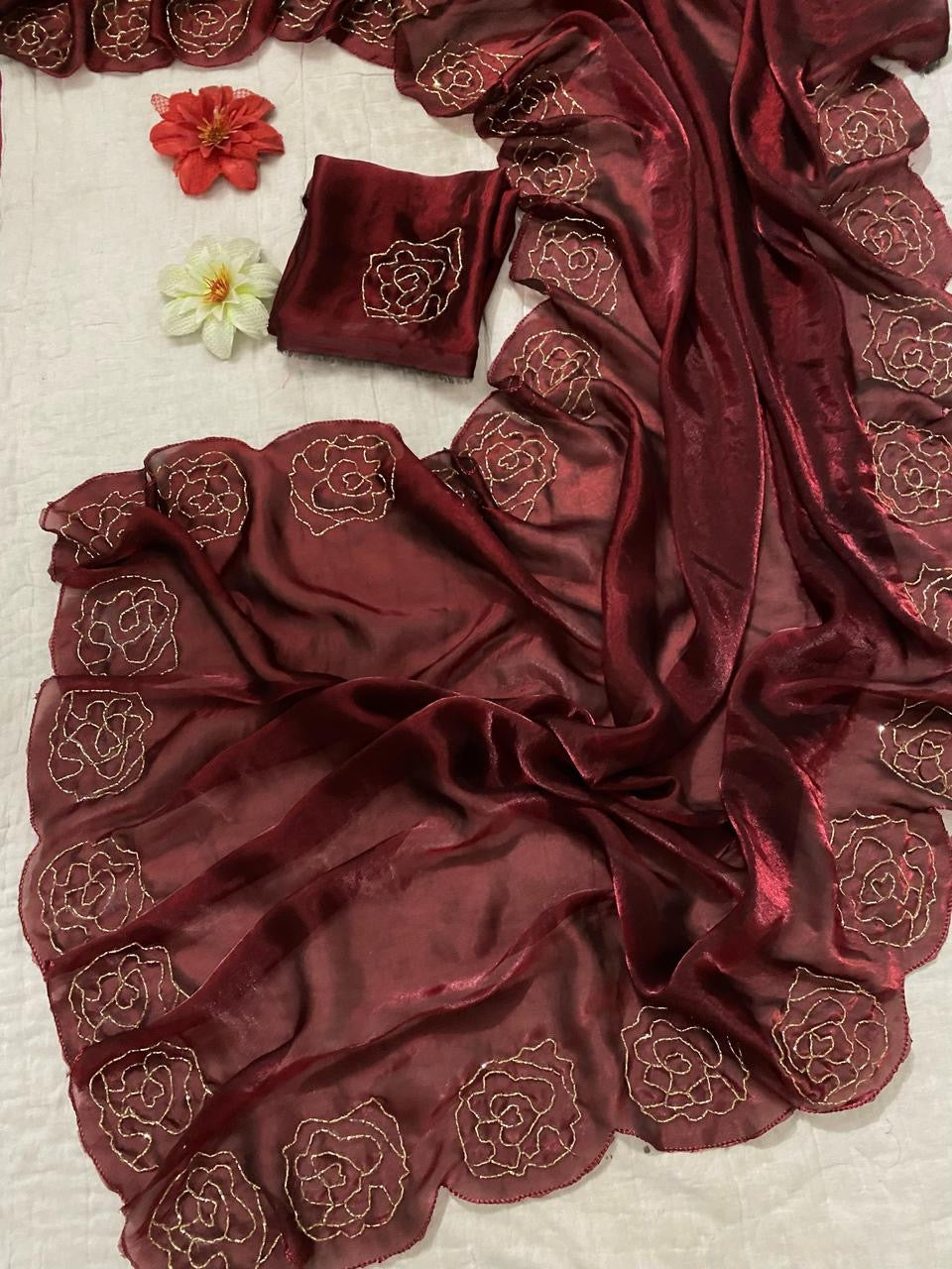 Space Silk Saree With katdana Work