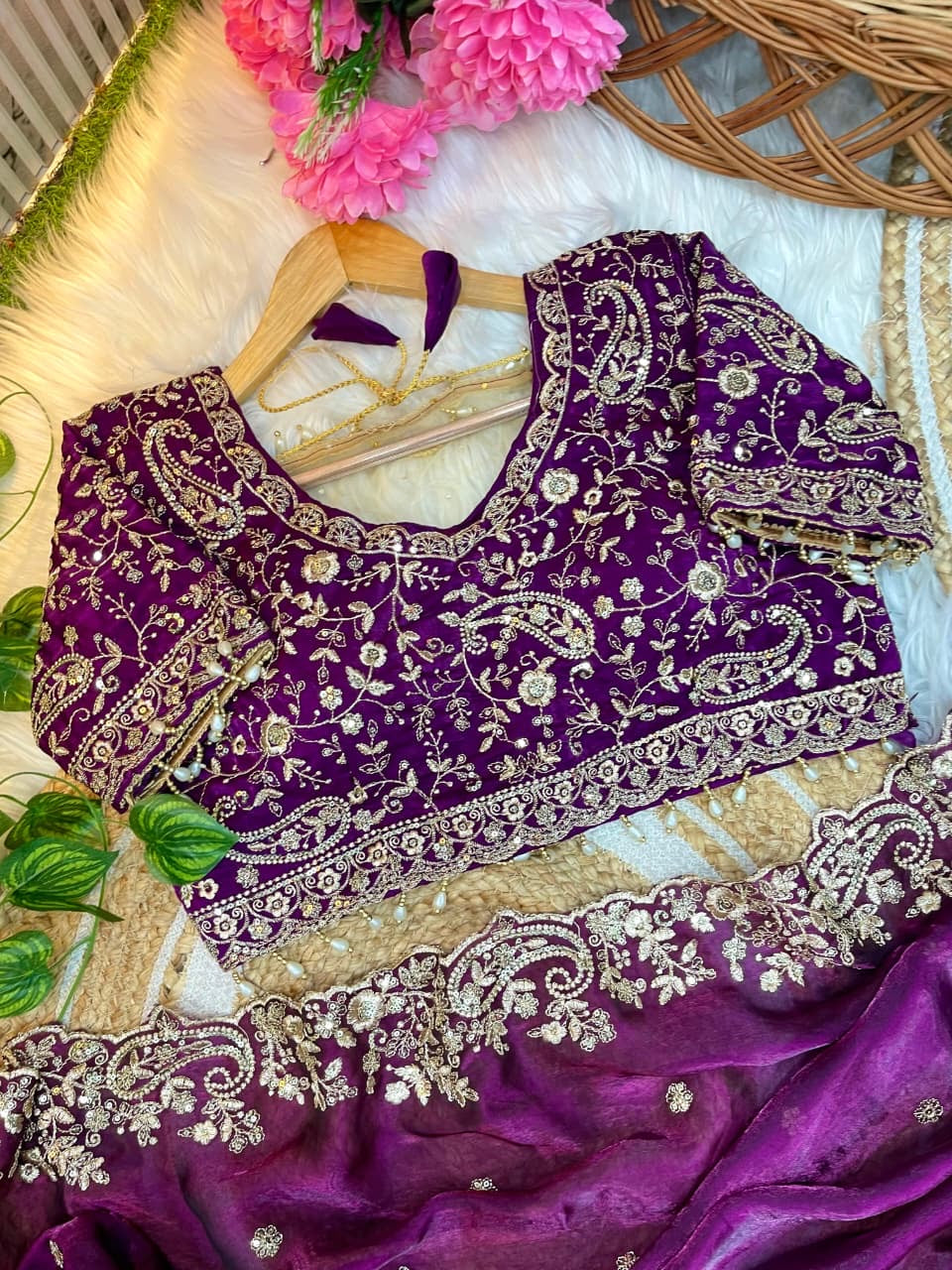 Fandy satin silk designer saree