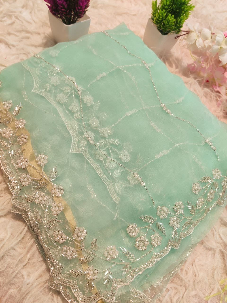 Crystal Tissue Saree