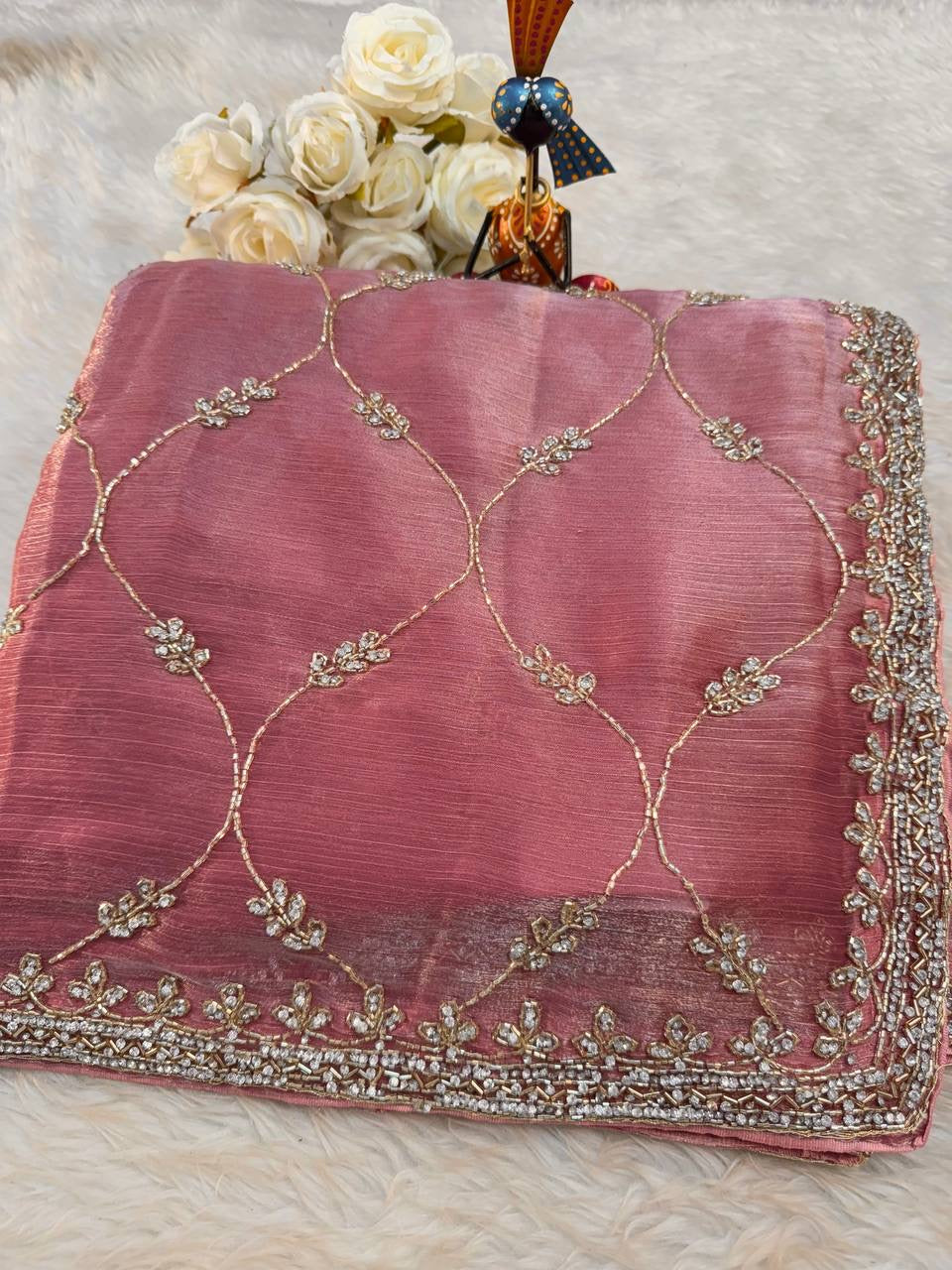 Jimmy Choo jaal design with diamond stone handwork