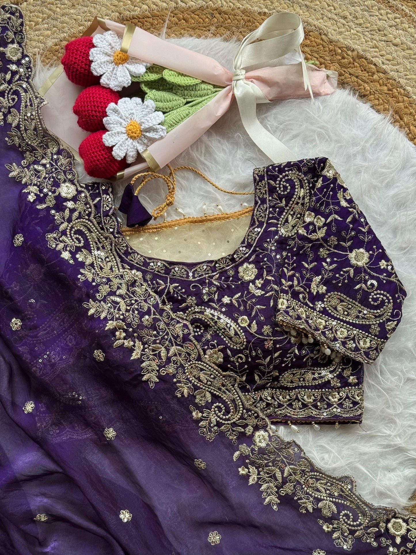 Fandy satin silk designer saree