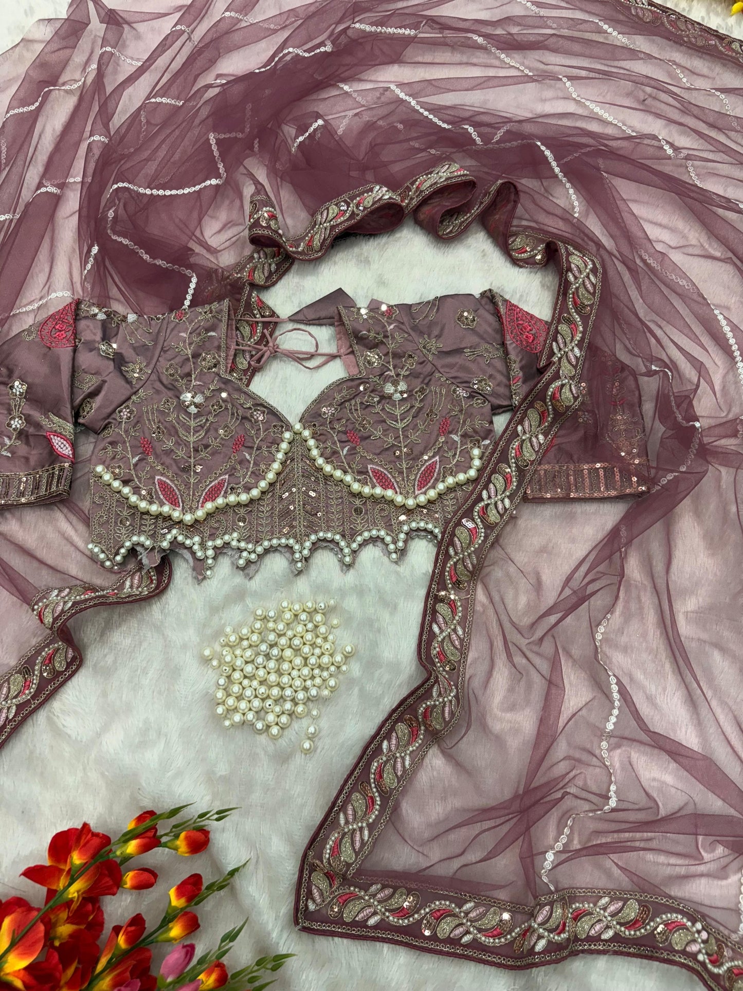 Premium Net Embellished With Beautiful Embroidery,Dori And Sequins
