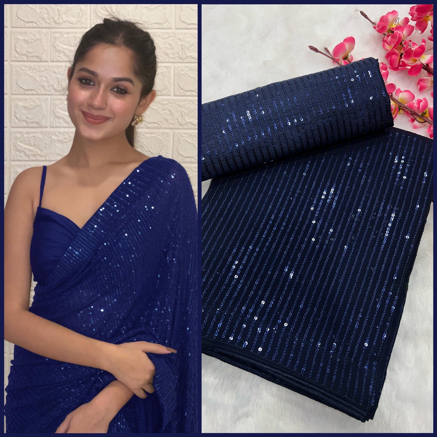 Heavy Georgette sequence saree