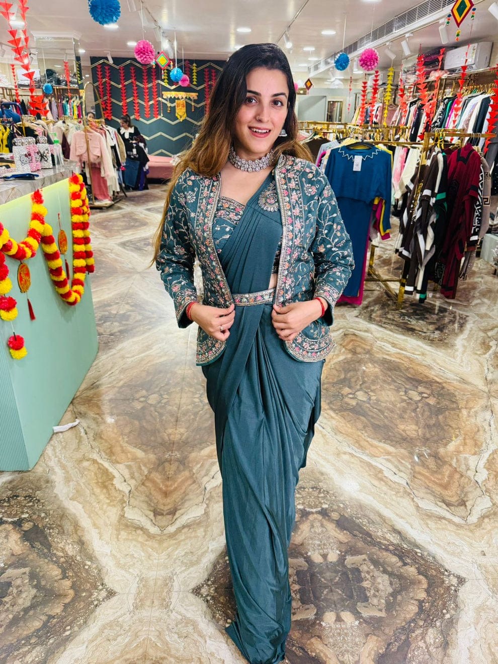 Ready To Wear Saree With Jacket