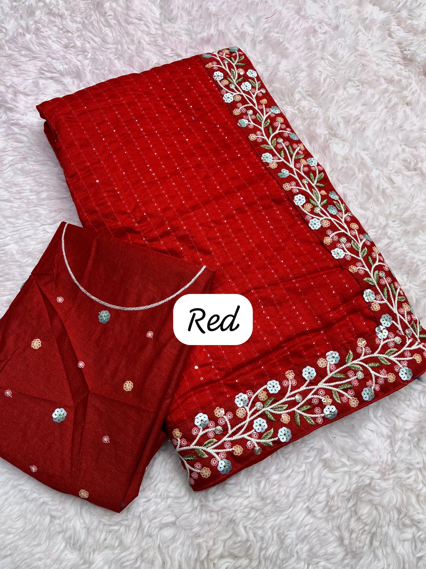 Heavy sequence lace saree