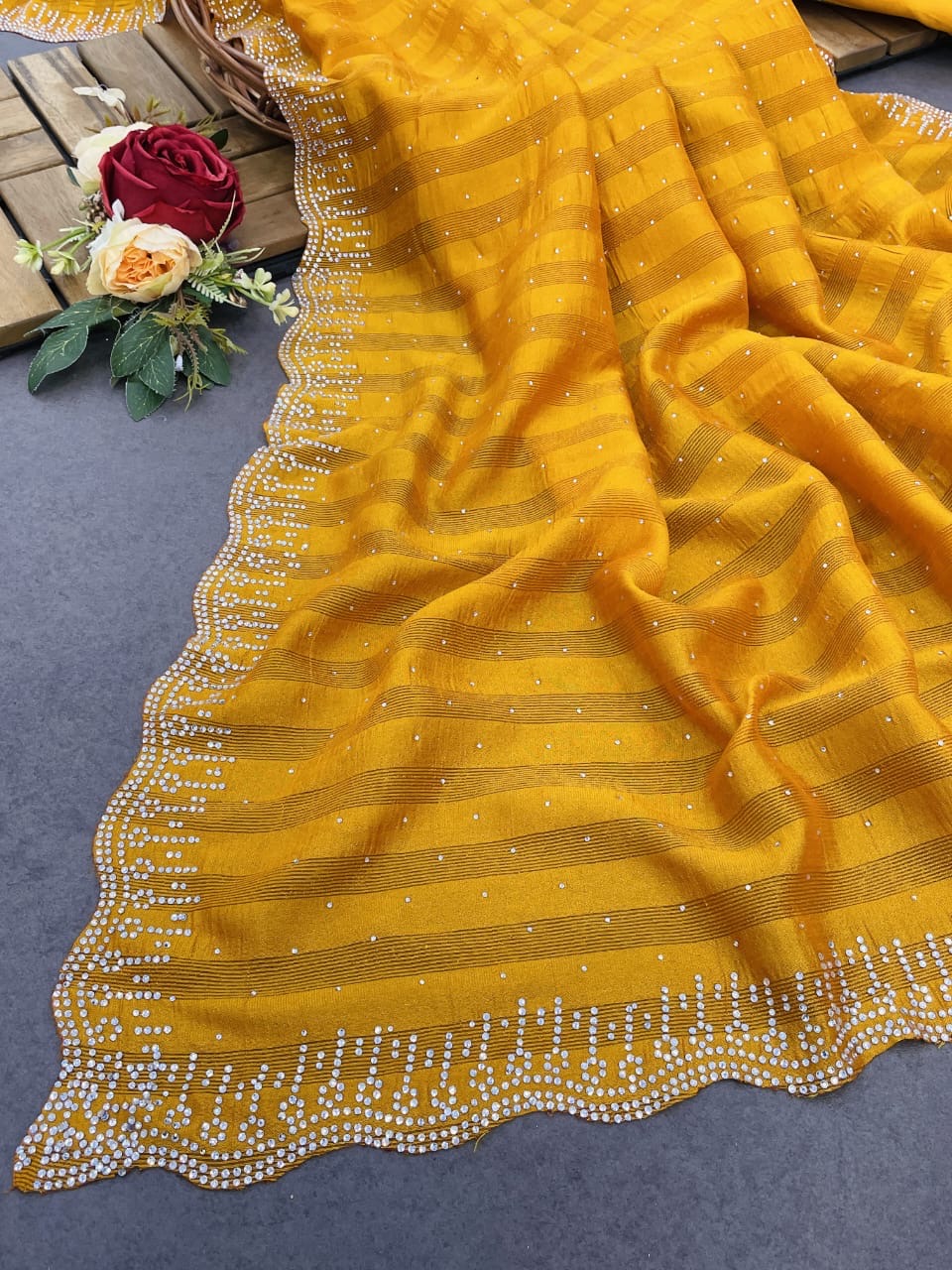 Soft Pure Blooming Jimmy Silk with Original DMC Zarkan type Swarovski