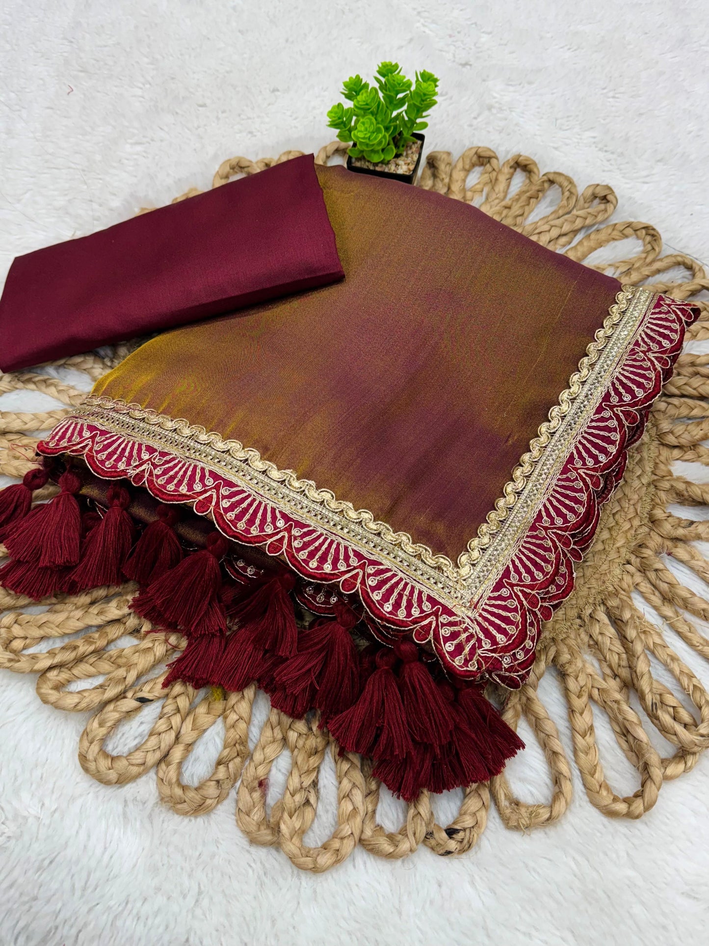 Golden Tissue Soft saree