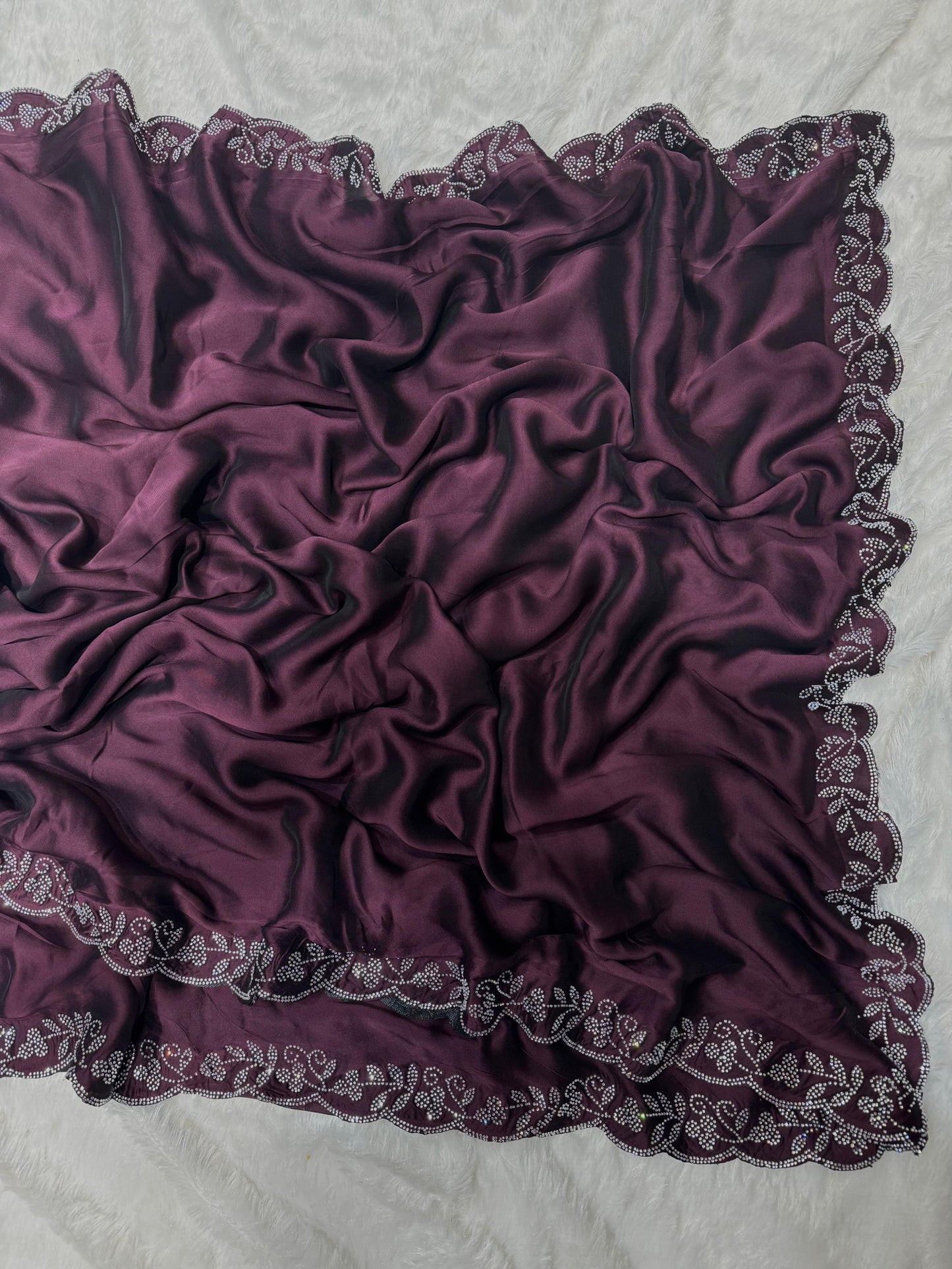 Siroski Diamonds Border in Rangoli silk saree