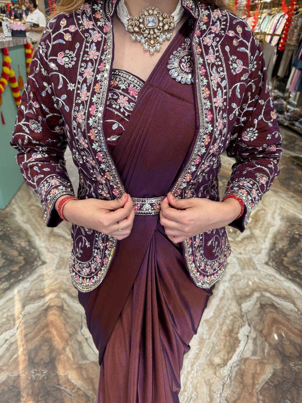 Ready To Wear Saree With Jacket