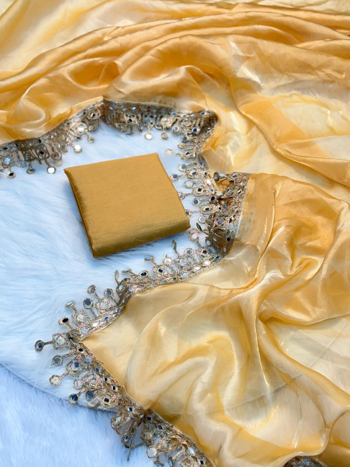 BIGGER SABYA SANCHI LACE
RICH GOLDEN BONTY TISSUE saree