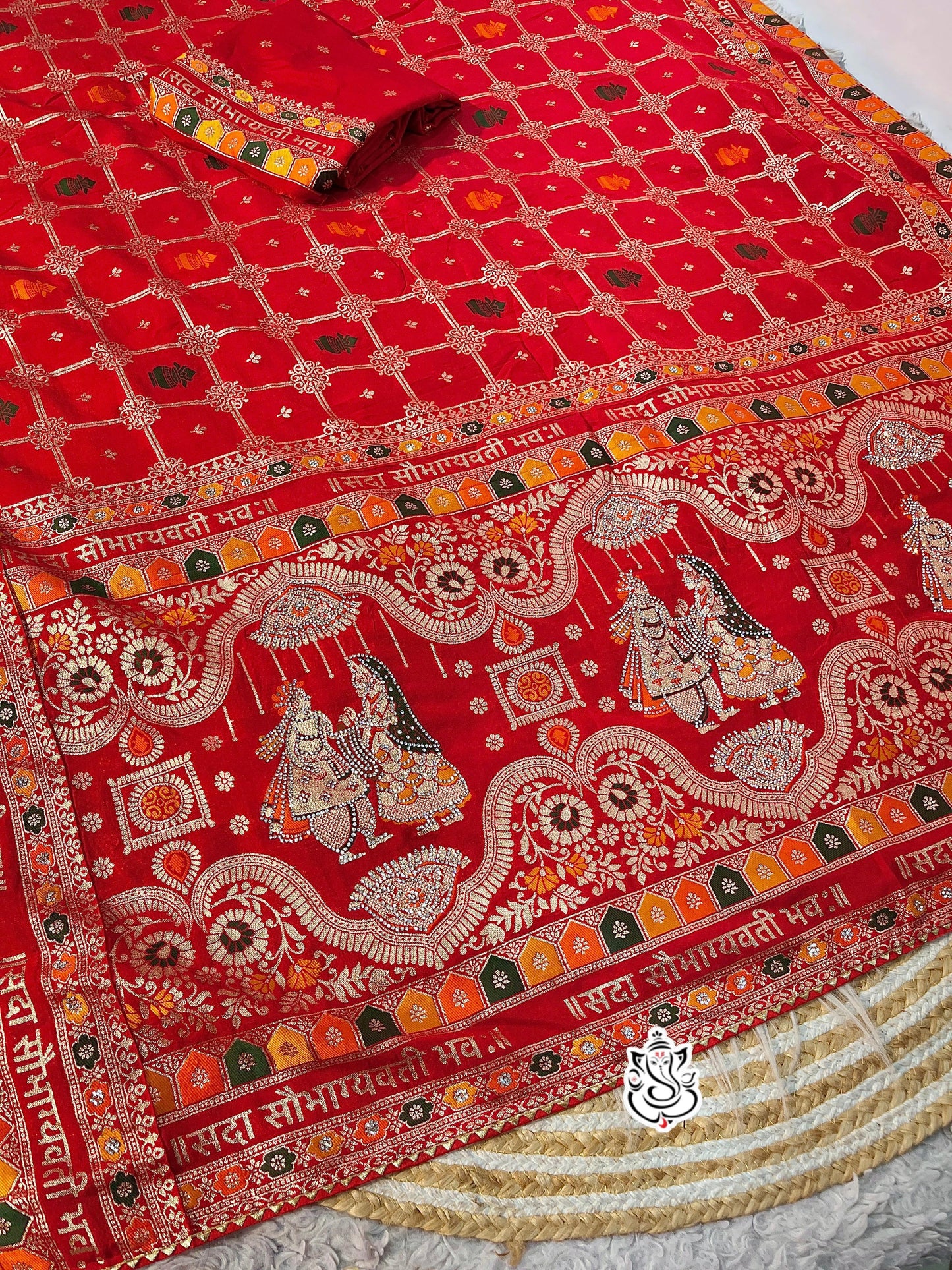 Sada Sobhagyawati Bhav Dola Viscose Silk with sirowski work