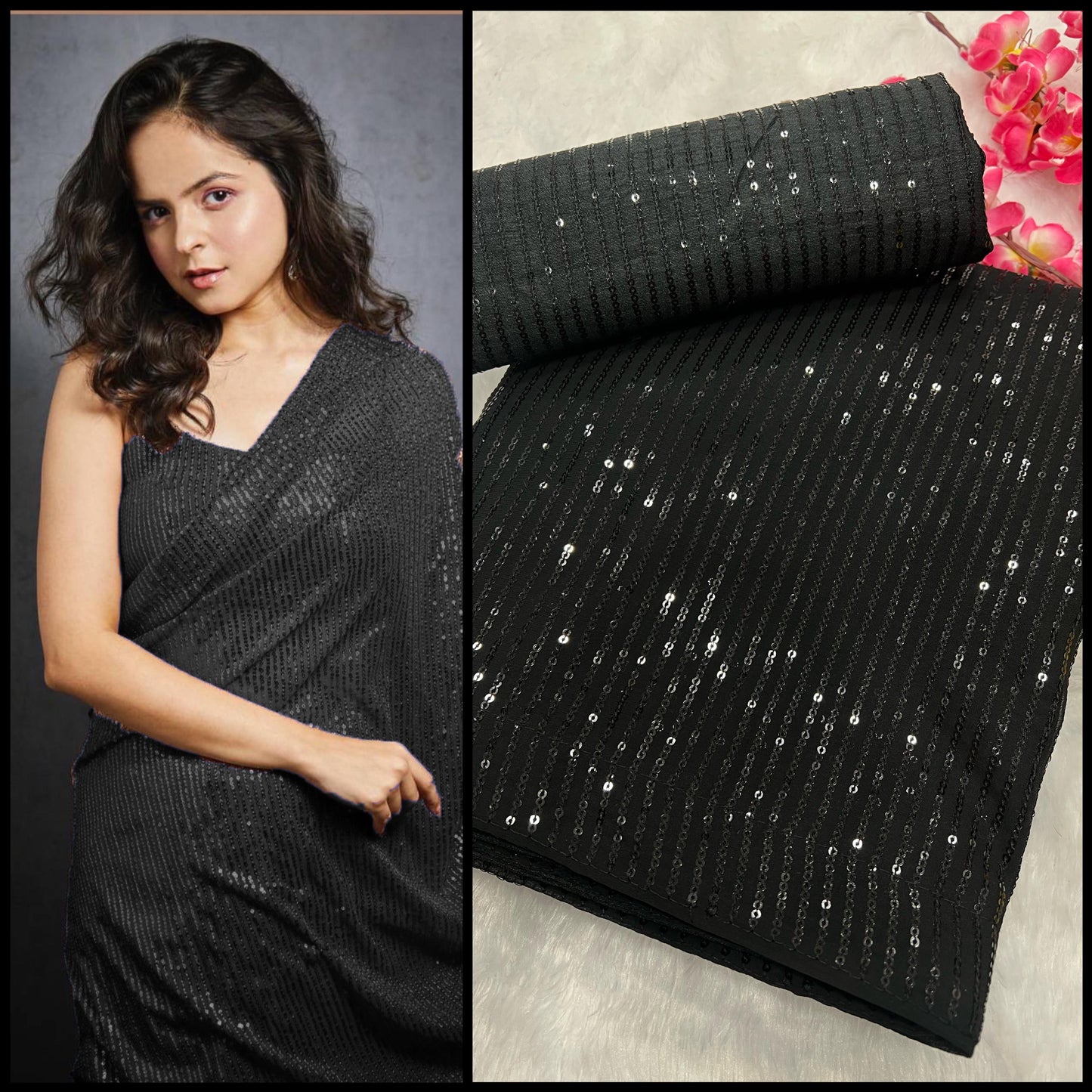 Heavy Georgette sequence saree