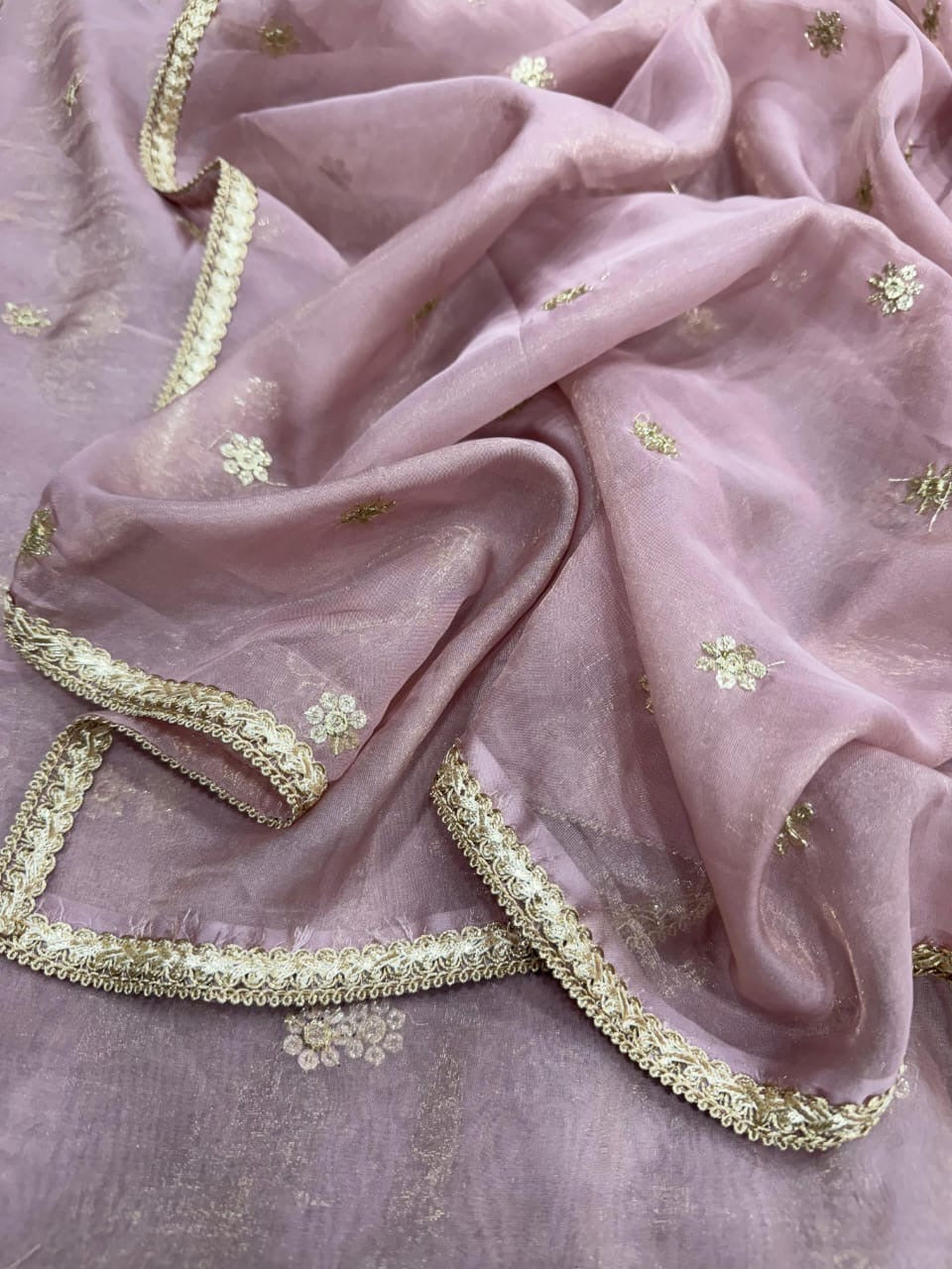 Sequins embroidery work saree