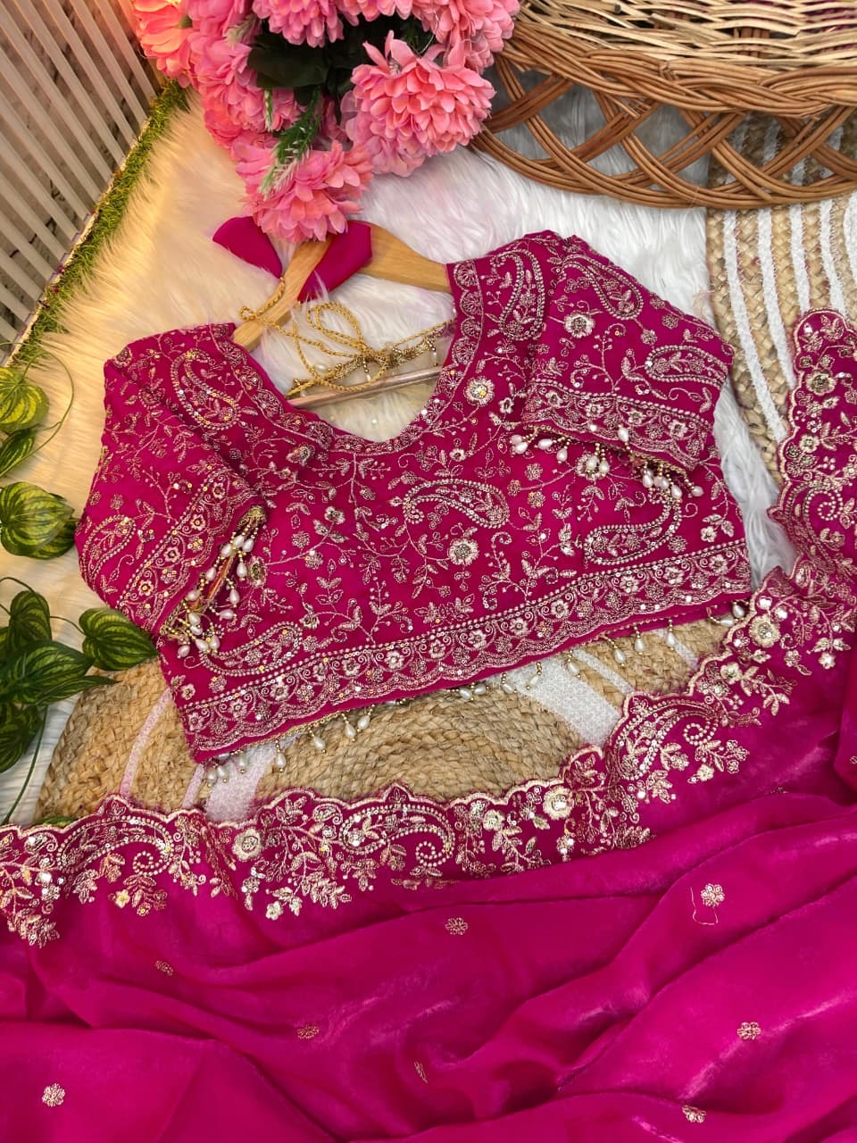 Fandy satin silk designer saree