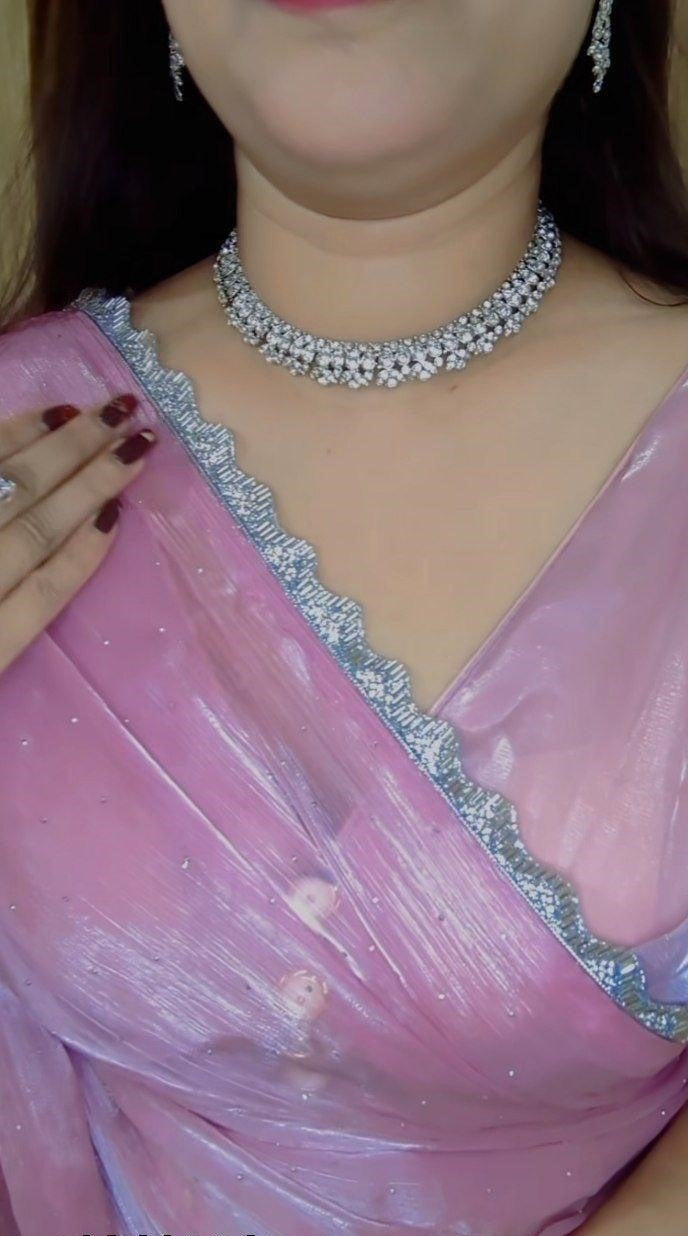 Pink Zimmy Choo Silk Saree with Cutwork Border