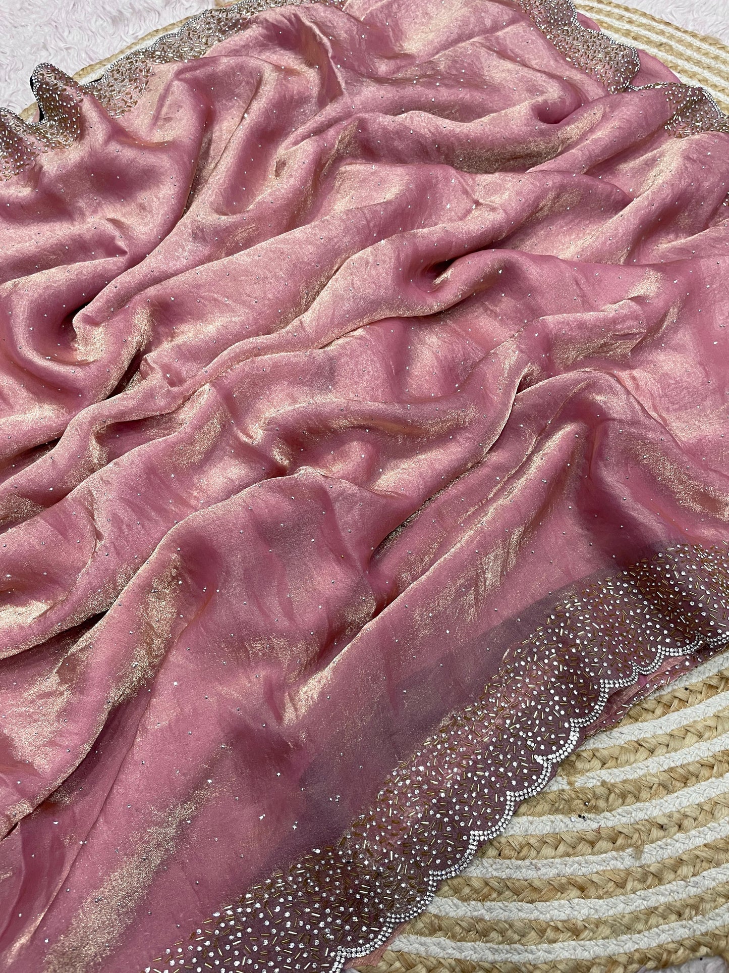Space Silk Saree With stone Work Saree