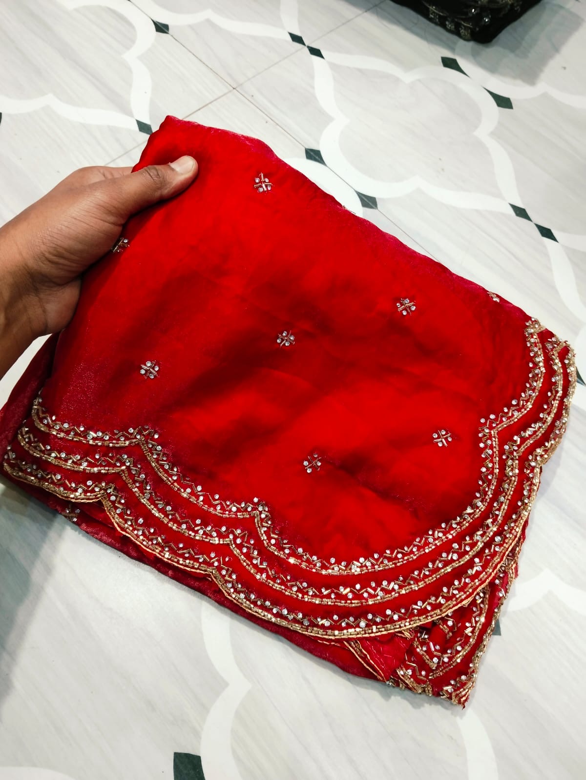 Fendi saree with diamond stone