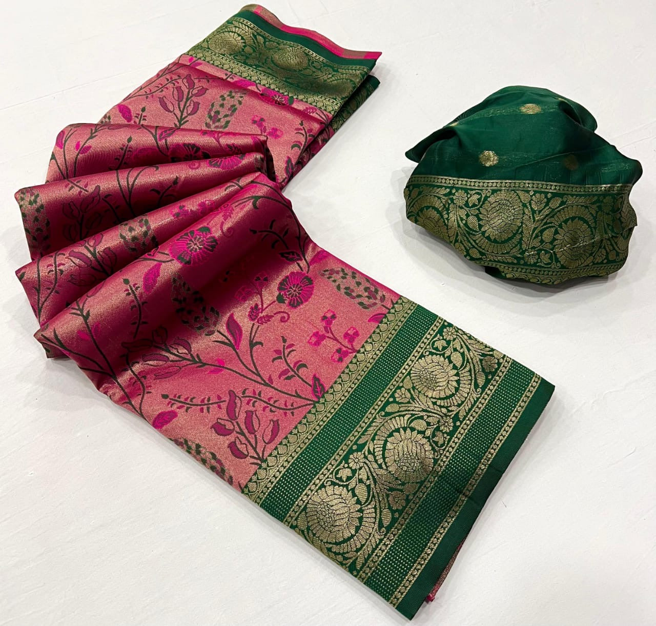 Soft Kanjivaram silk saree with zari weaving