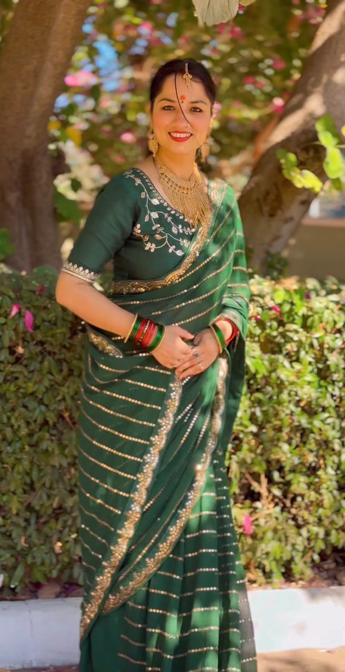 Georgette saree with Heavy 5MM Sequins Embroidery Work