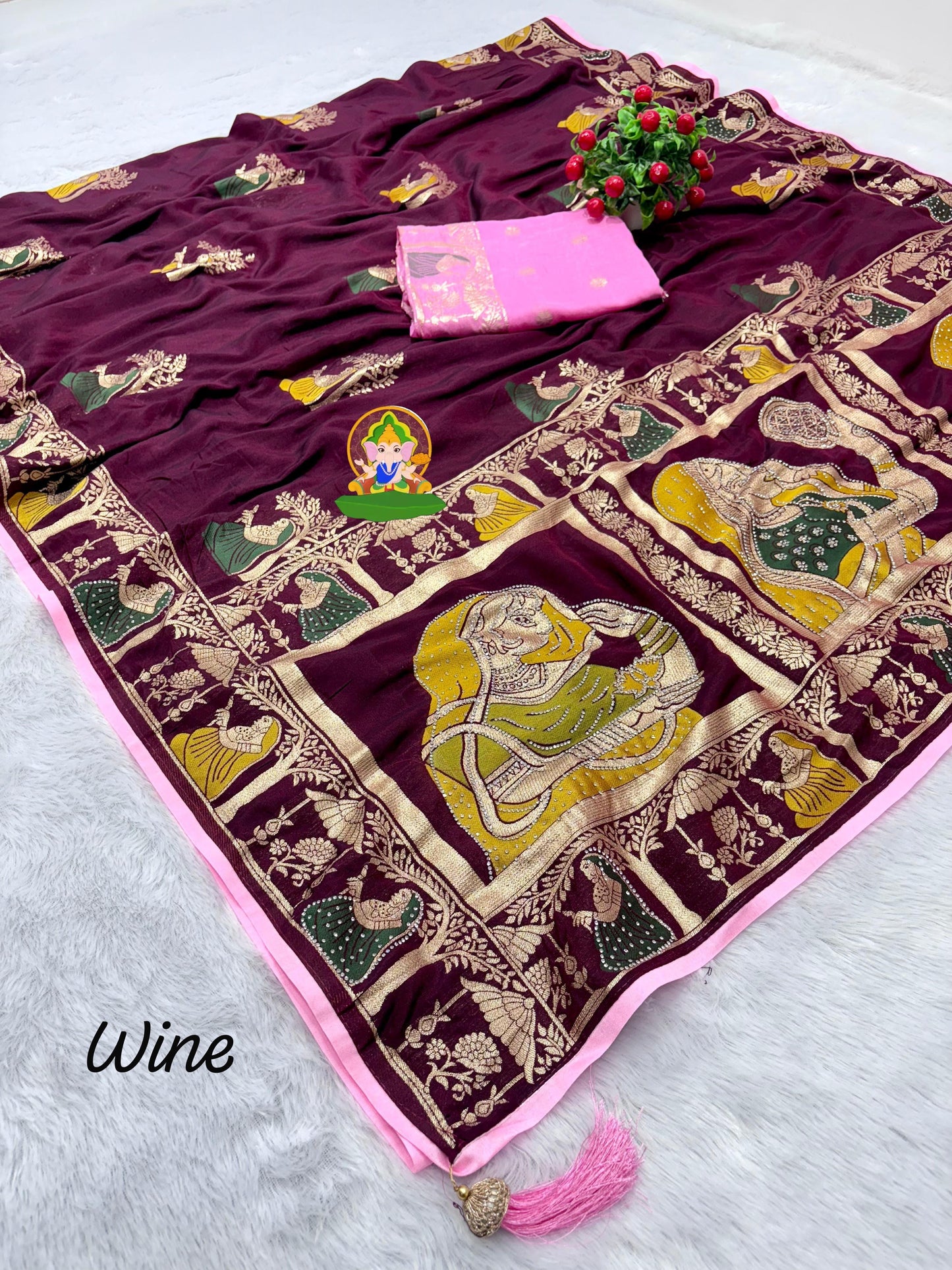 Dulhan Dola Viscose Silk with sirowski work