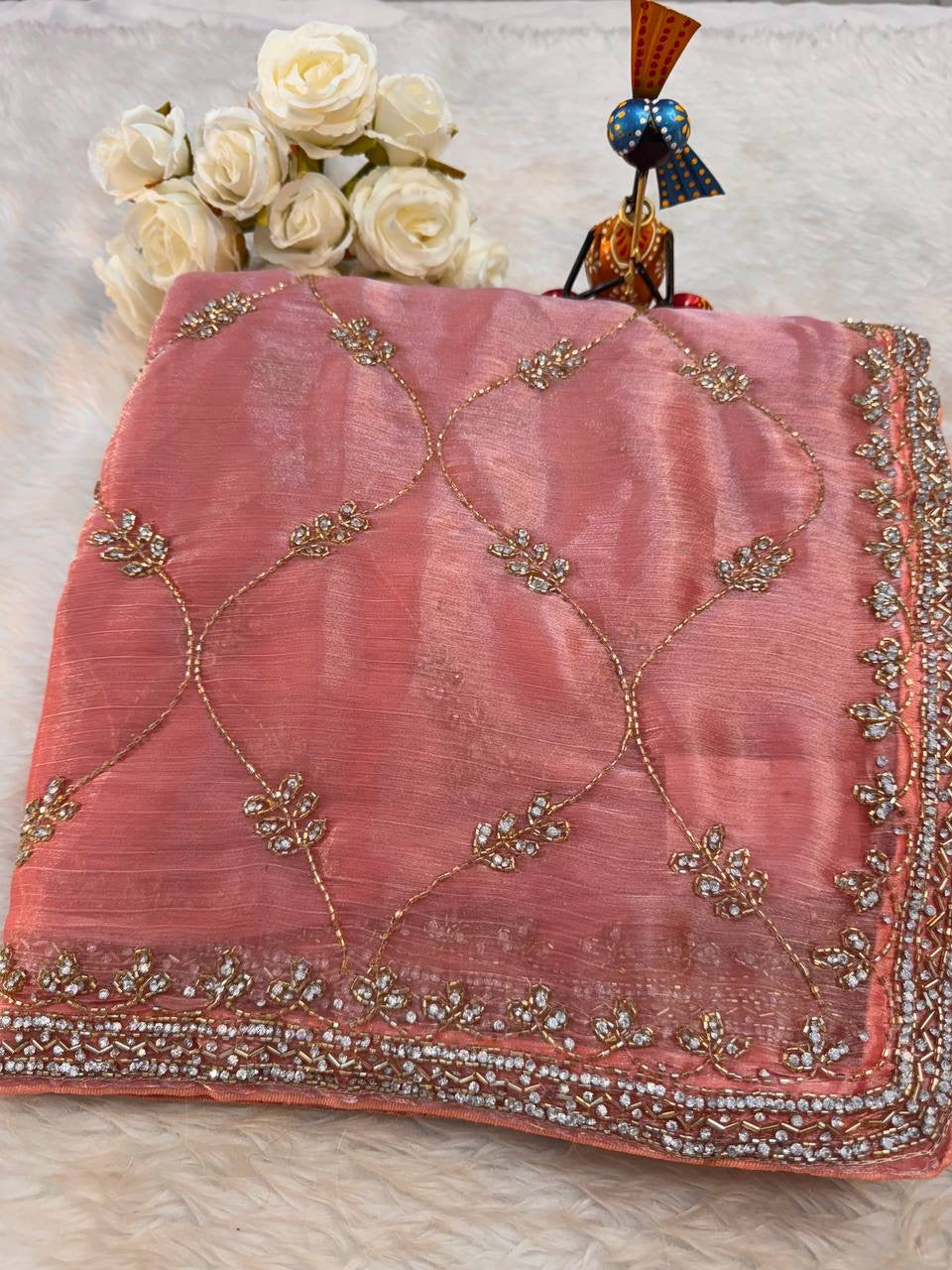 Jimmy Choo jaal design with diamond stone handwork