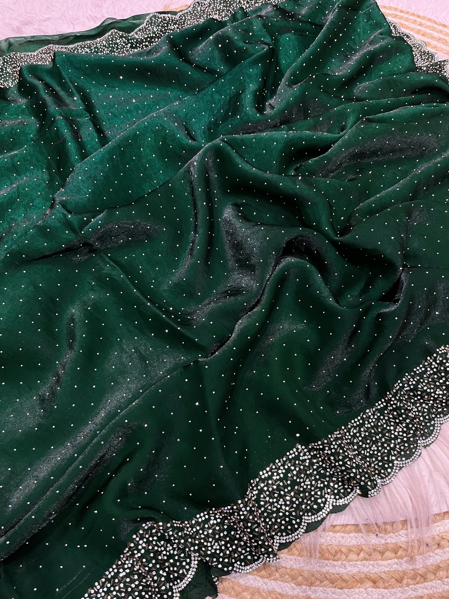 Space Silk Saree With stone Work Saree