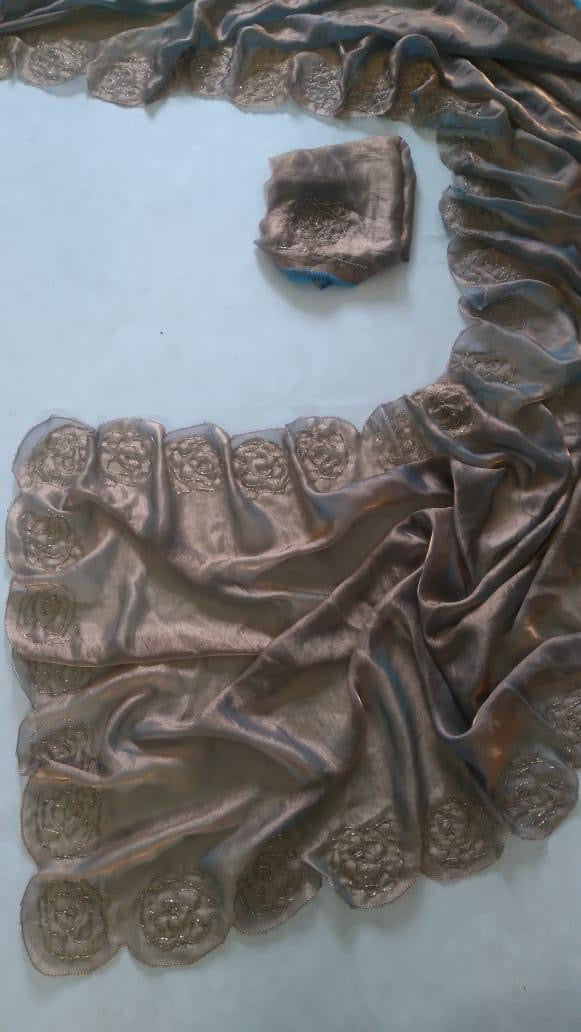 Space Silk Saree With katdana Work