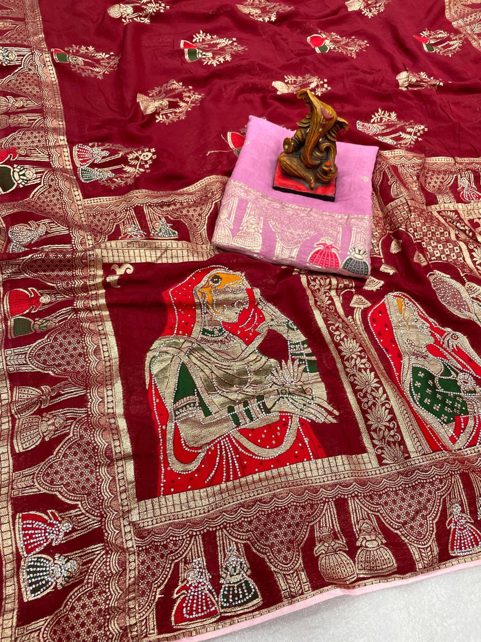 Dulhan Dola Viscose Silk with sirowski work