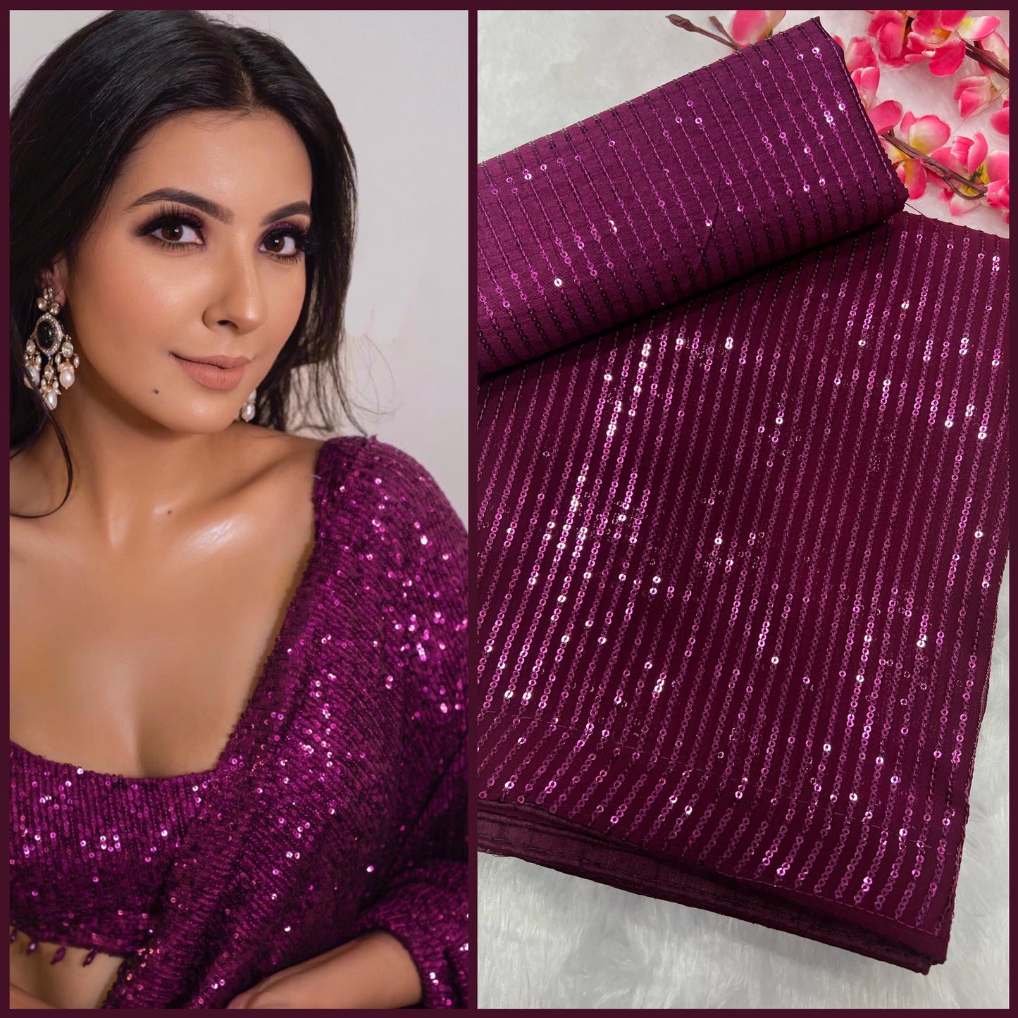 Heavy Georgette sequence saree