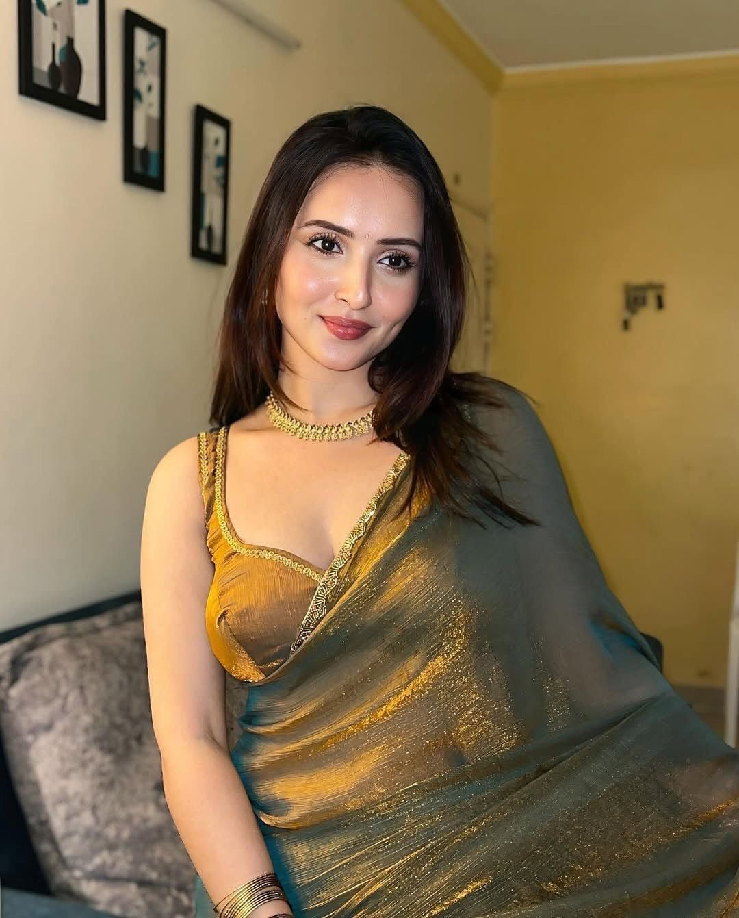 Two Tone Fendy Chiffone saree