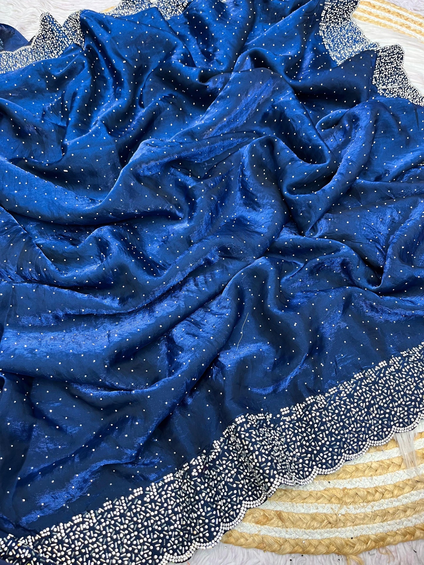 Space Silk Saree With stone Work Saree