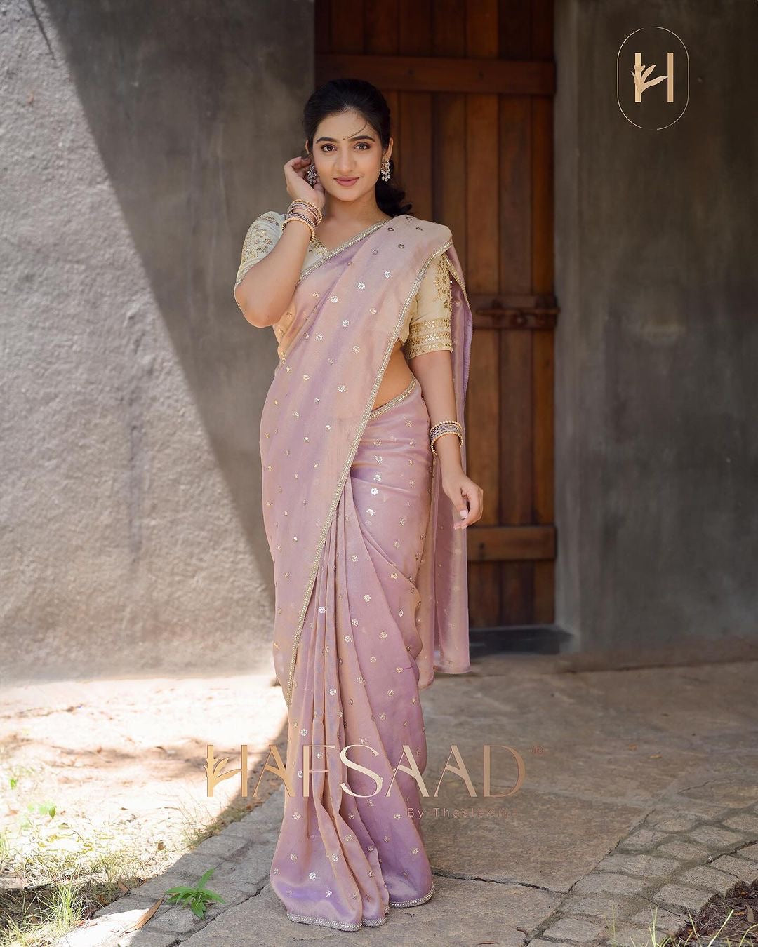 Sequins embroidery work saree