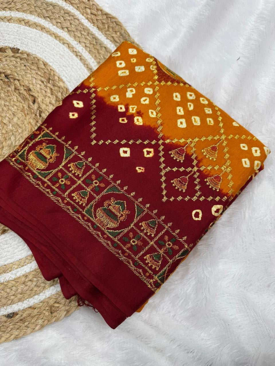 gaji silk bandhej saree