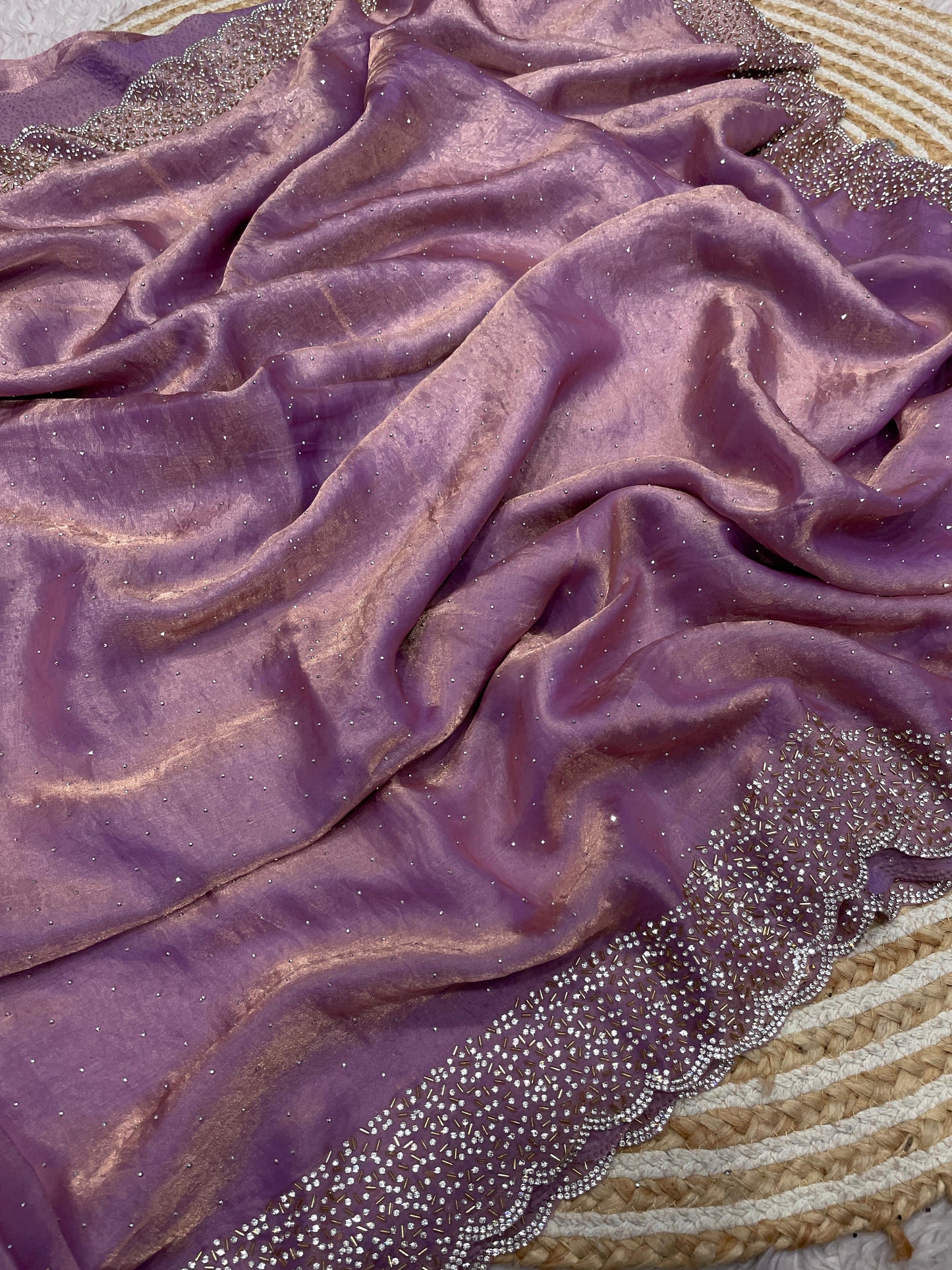 Space Silk Saree With stone Work Saree