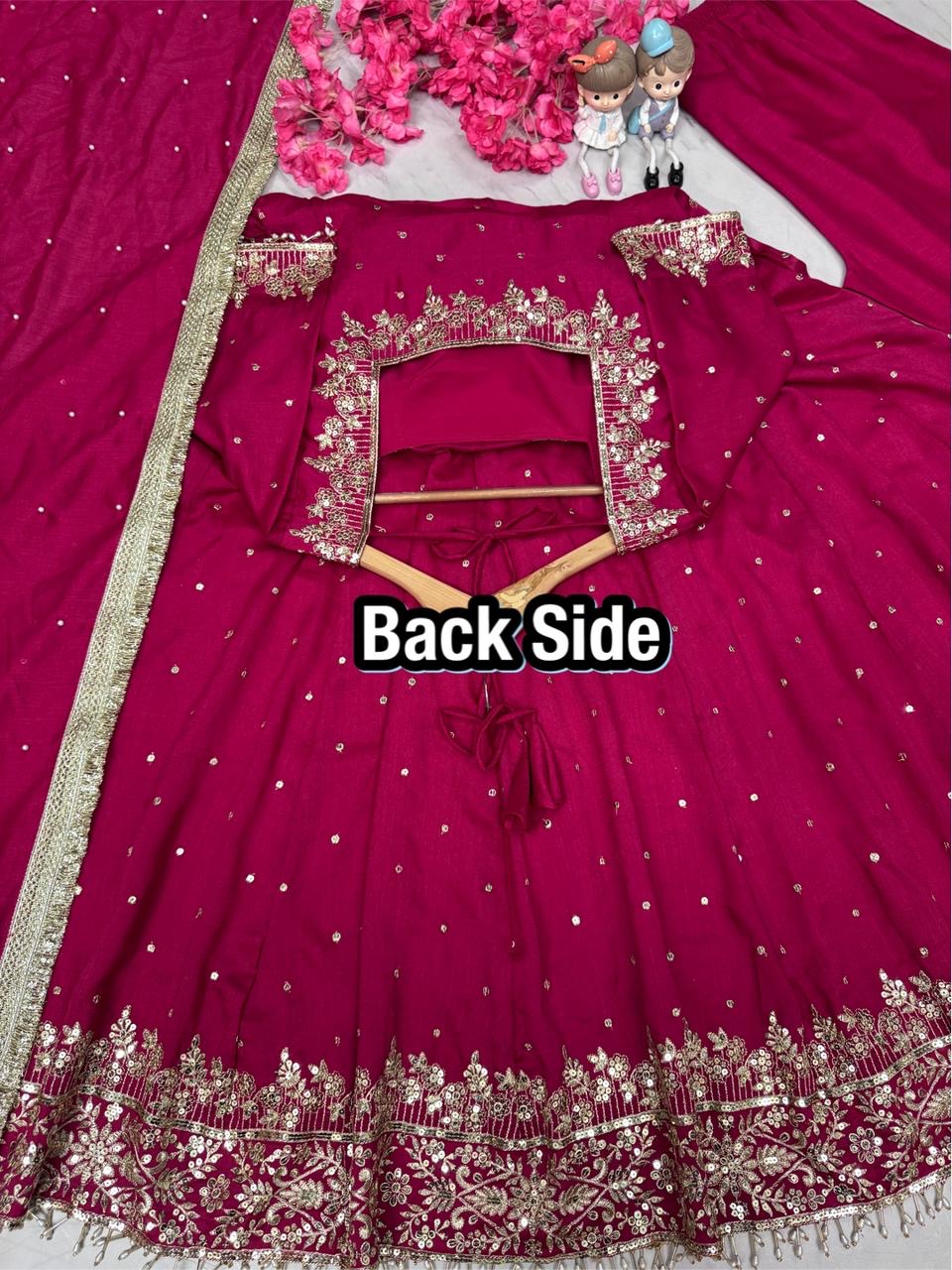 Vichitra Silk gown with dupatta
