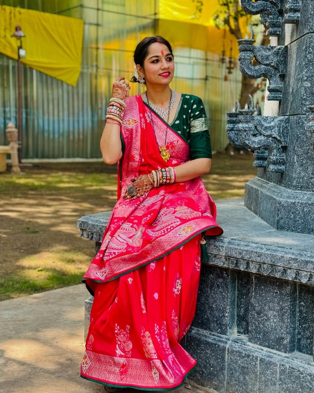 Dola Silk with sirowski work
