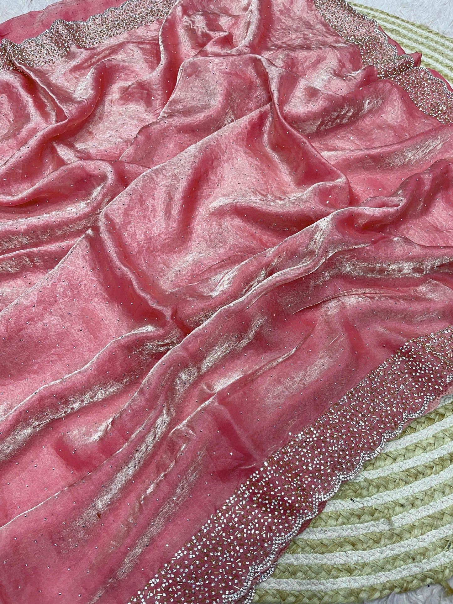 Space Silk Saree With stone Work Saree