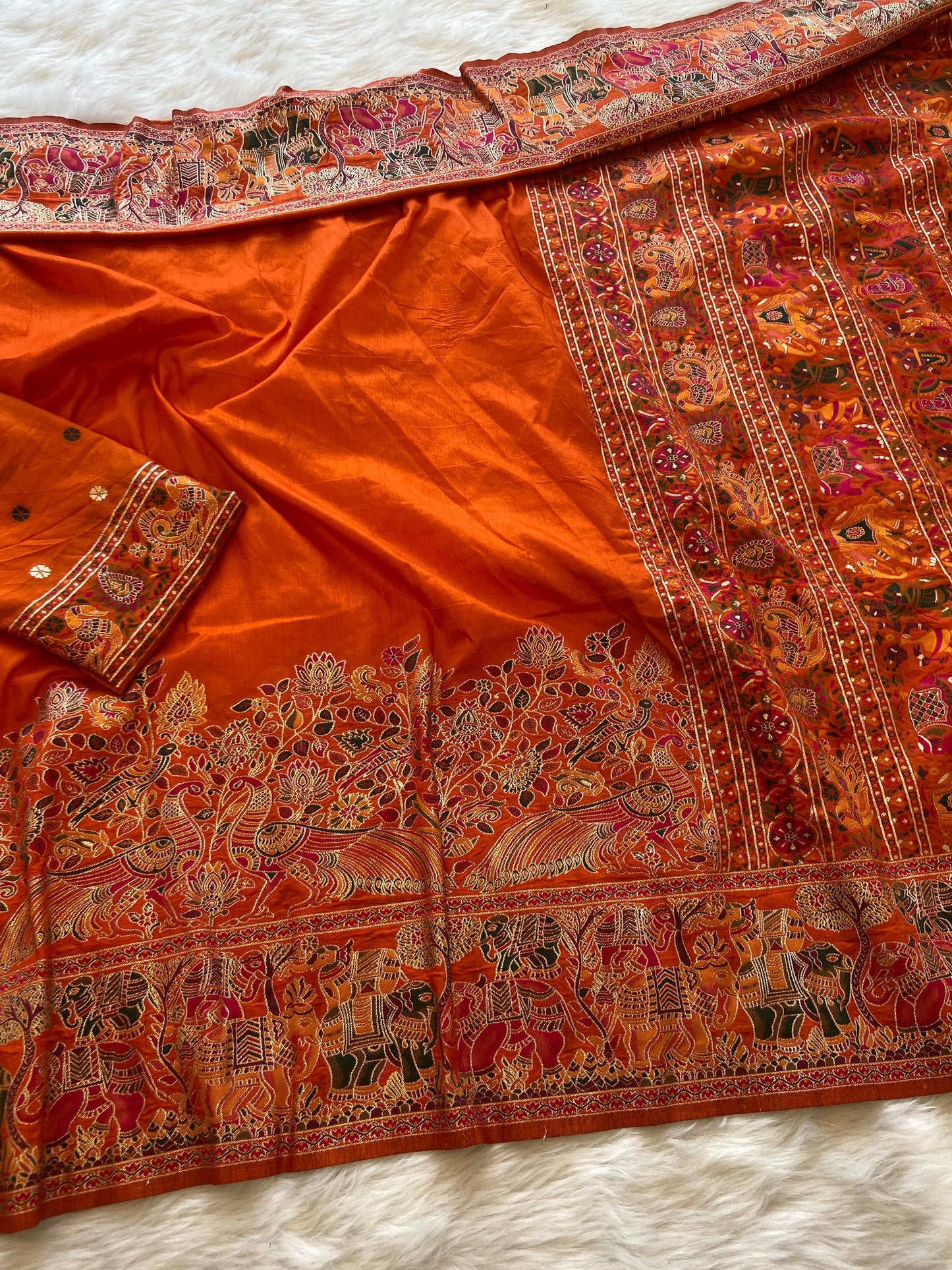 Pure n Soft Rajwadi Pashmina Silk Weaving Saree
