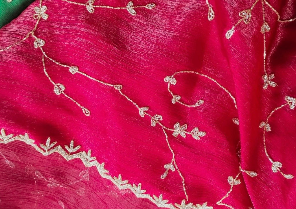 Jimmy choo designer saree with diamond stone handwork