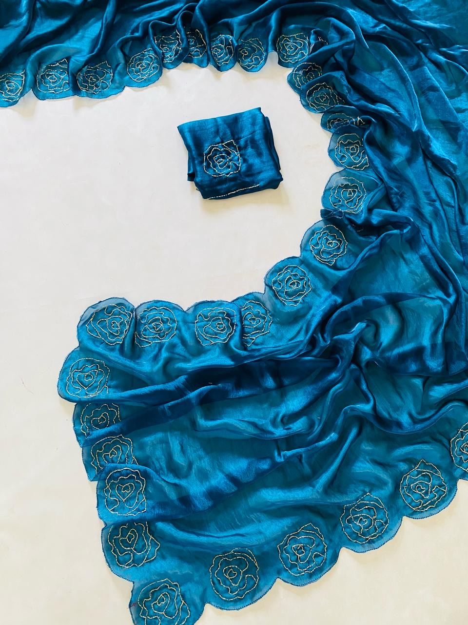 Space Silk Saree With katdana Work