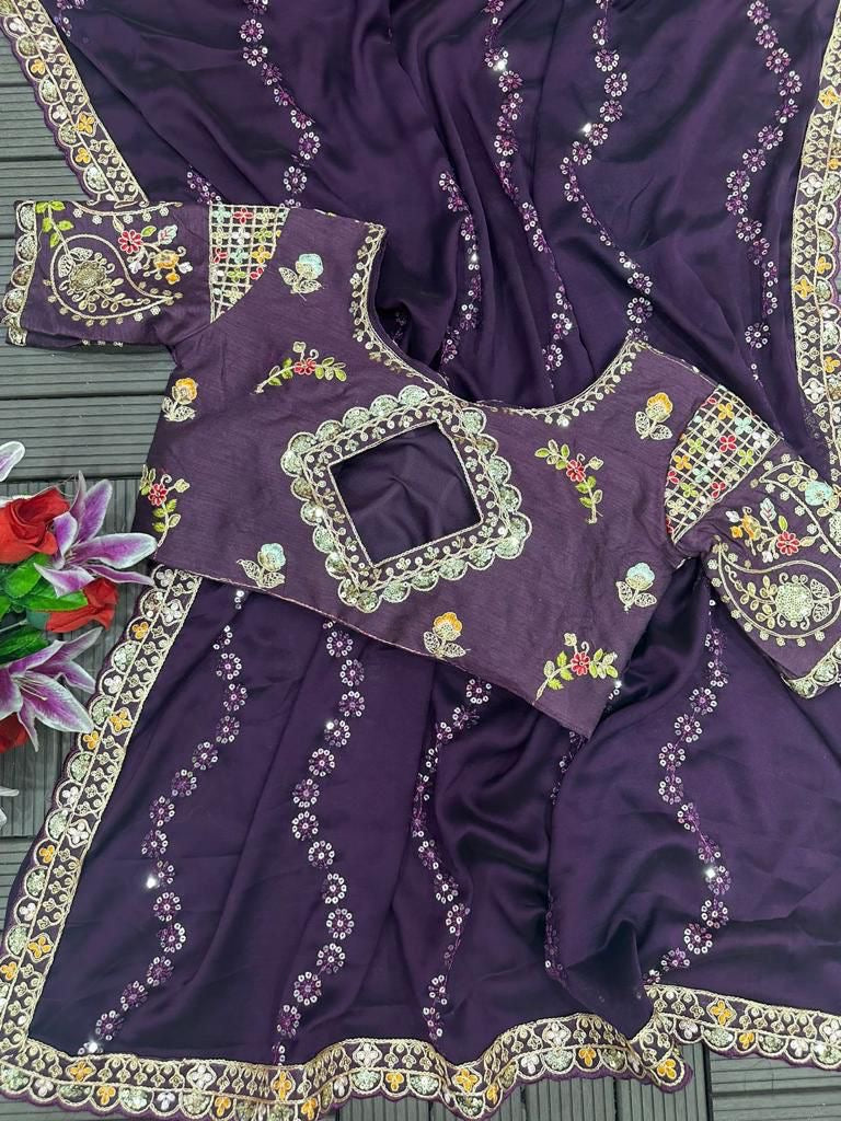 RANGOLI SILK FABRIC ON EMBROIDERY