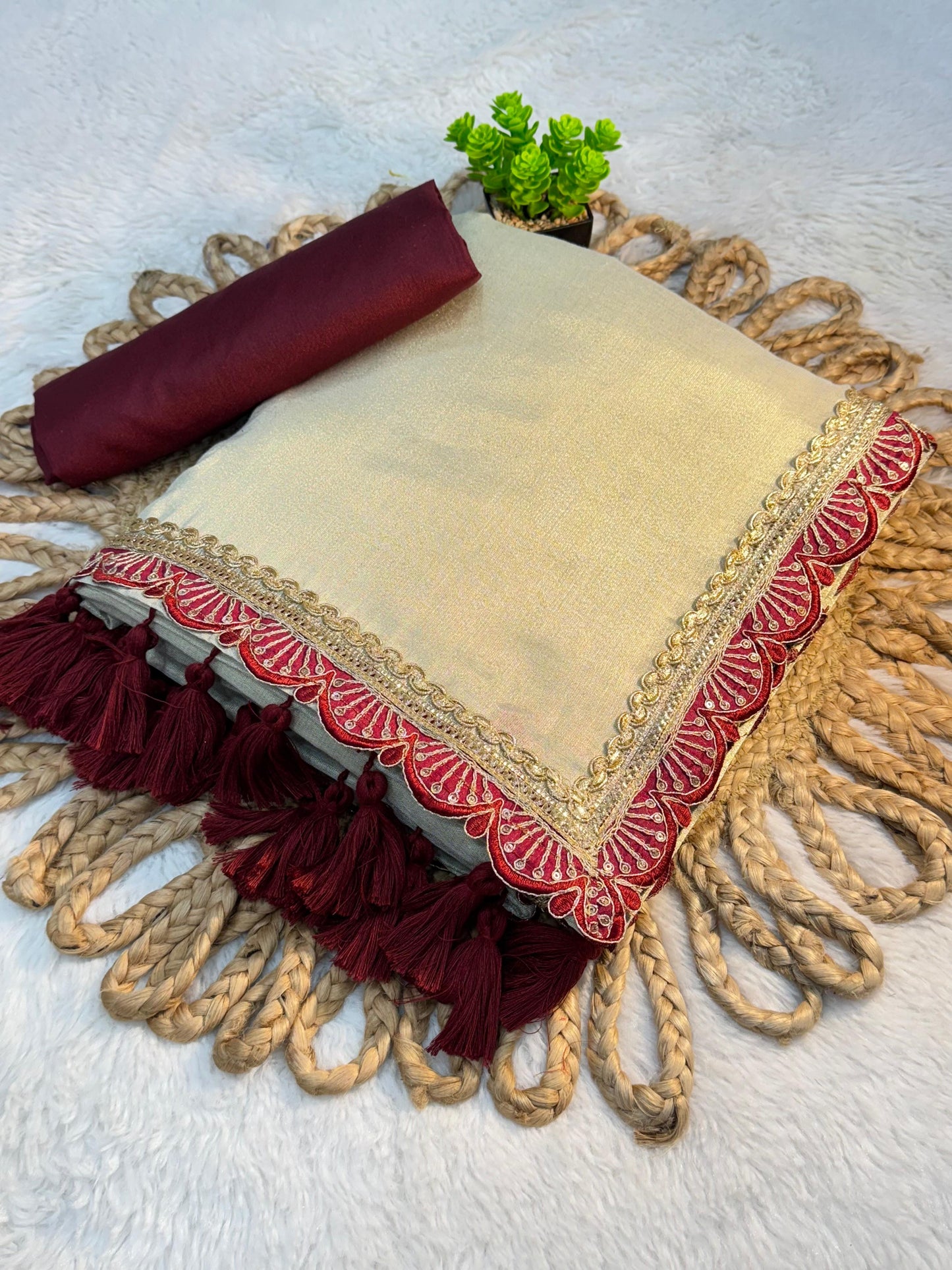 Golden Tissue Soft saree