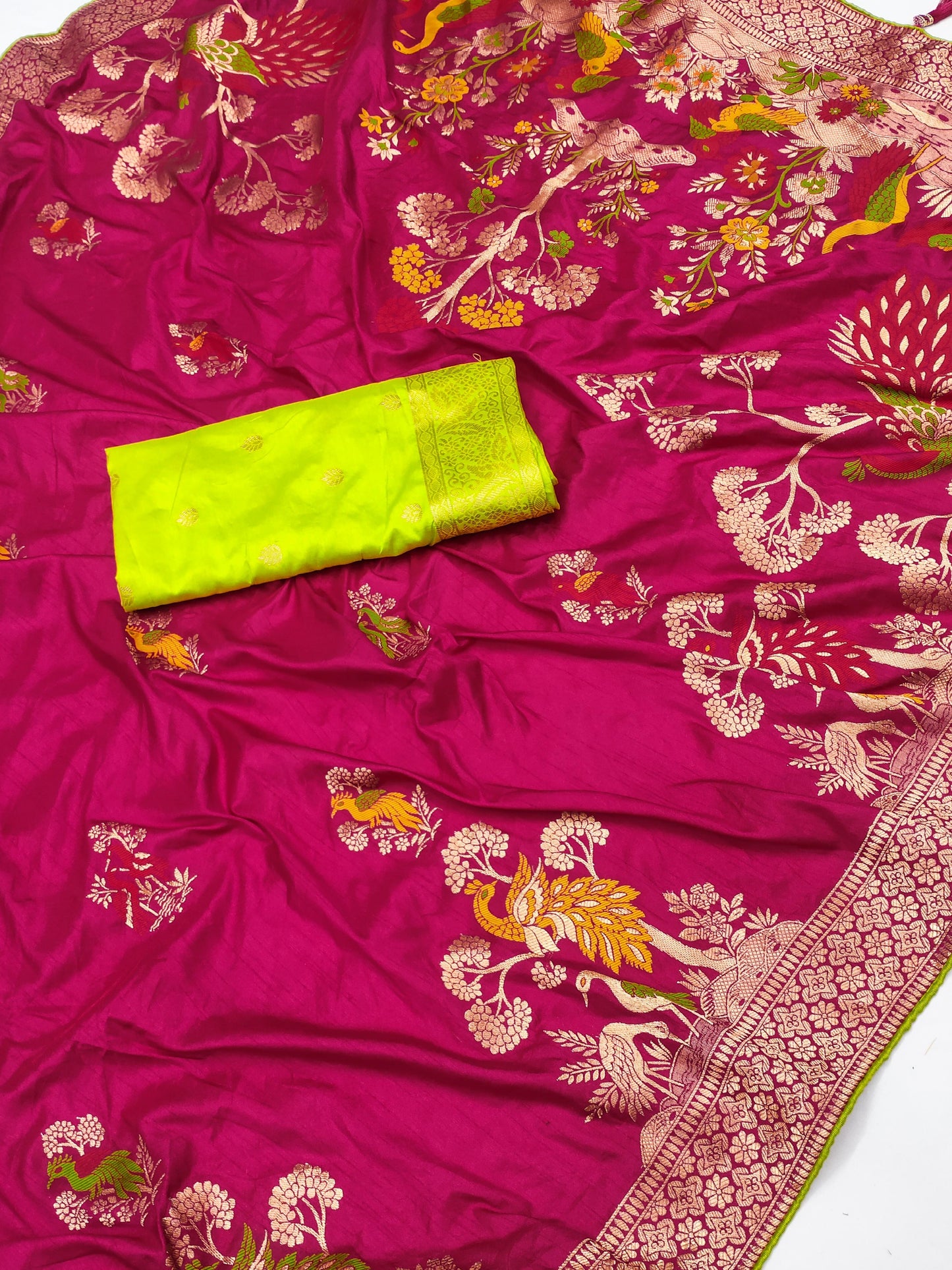 viscose Dolla Silk Saree with Heavy Meenakari weaving