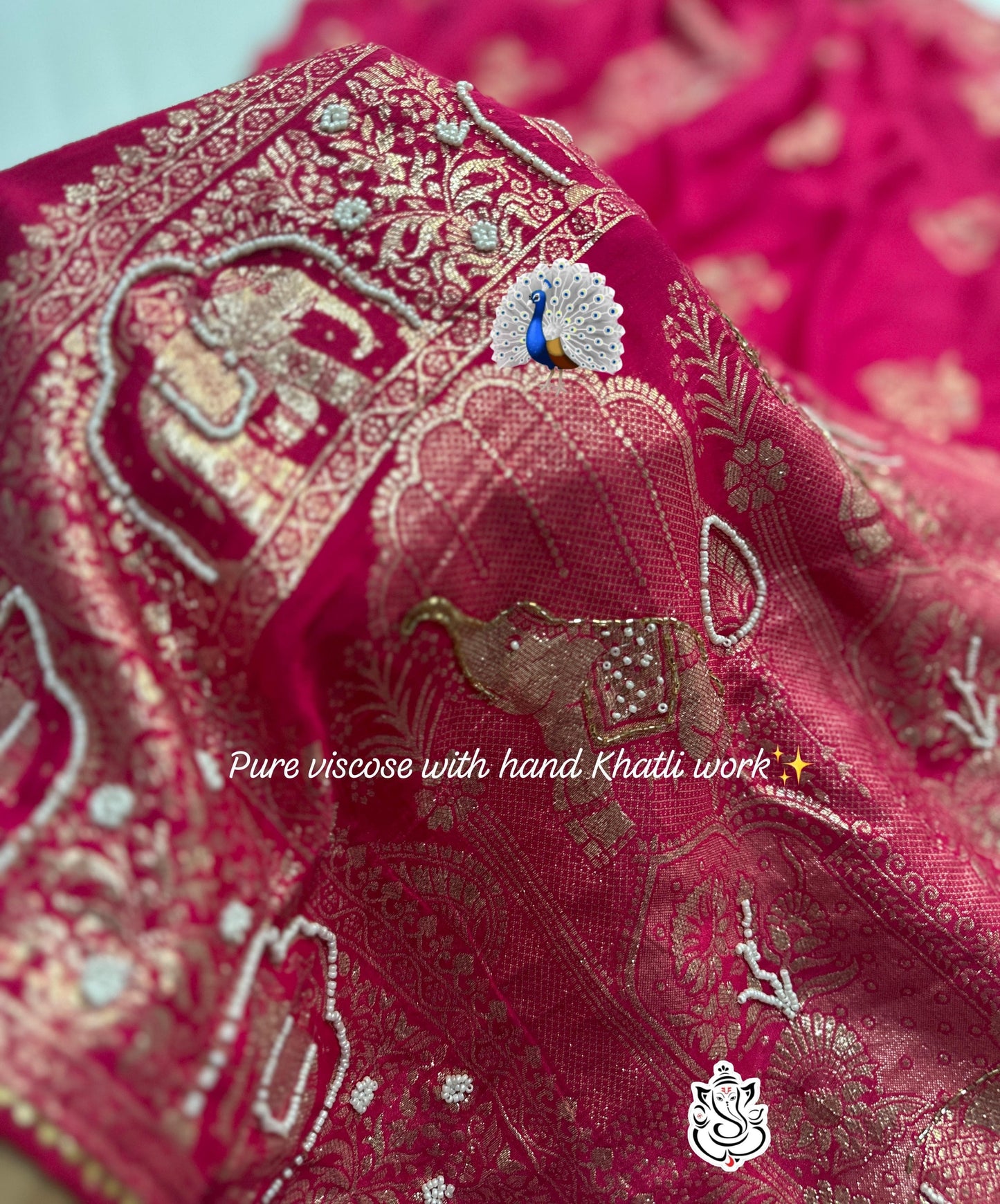 Pure Viscose Dola Fabric Saree With Beautiful Heavy Meenakari Zari Weaving