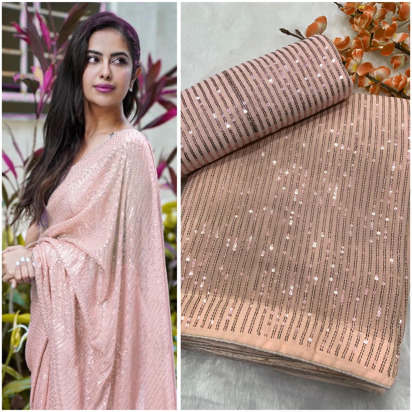 Vichitra Silk gown with dupatta