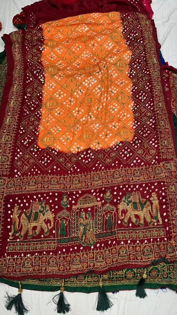 gaji silk bandhej saree
